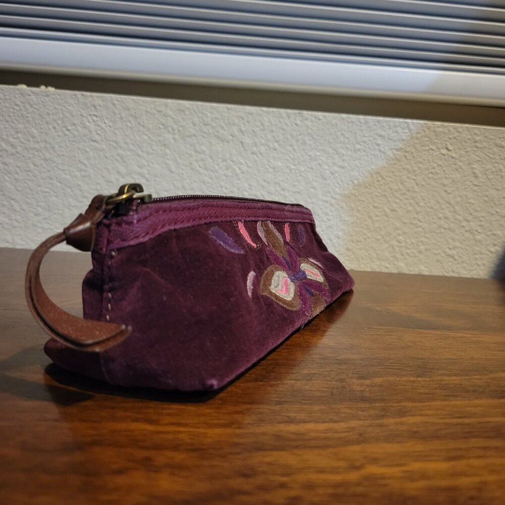 EUC Lucky Brand Velvet Purple Cosmetic Case or Pencil Case - Picture 7 of 10